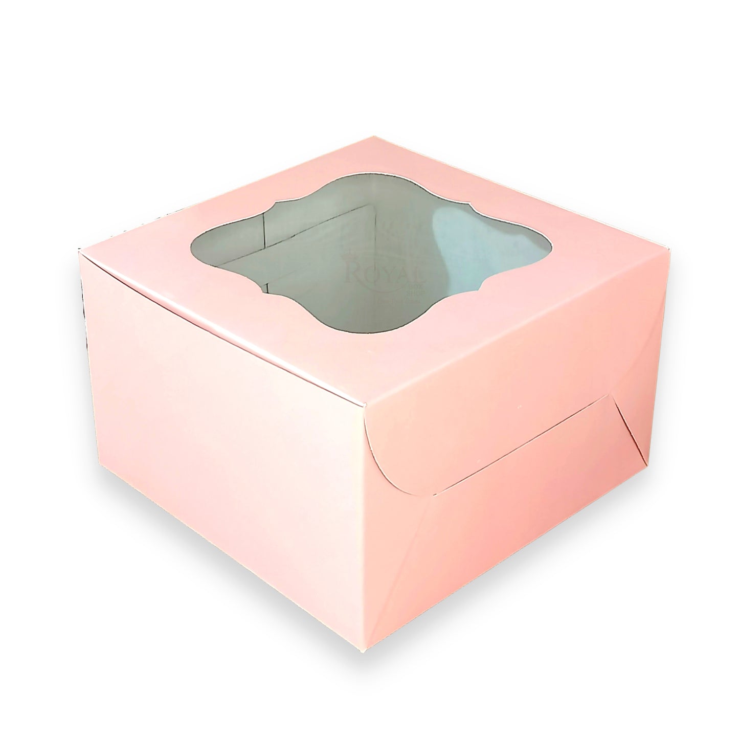 Window Cake Box - 8"x8"x5" inches - Pink Solid Color