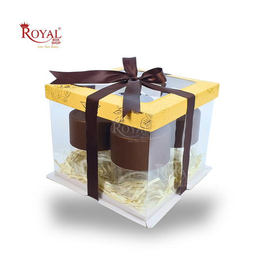 Tall Transparent Square Box with Ribbon – Perfect for Cakes & Gifts!