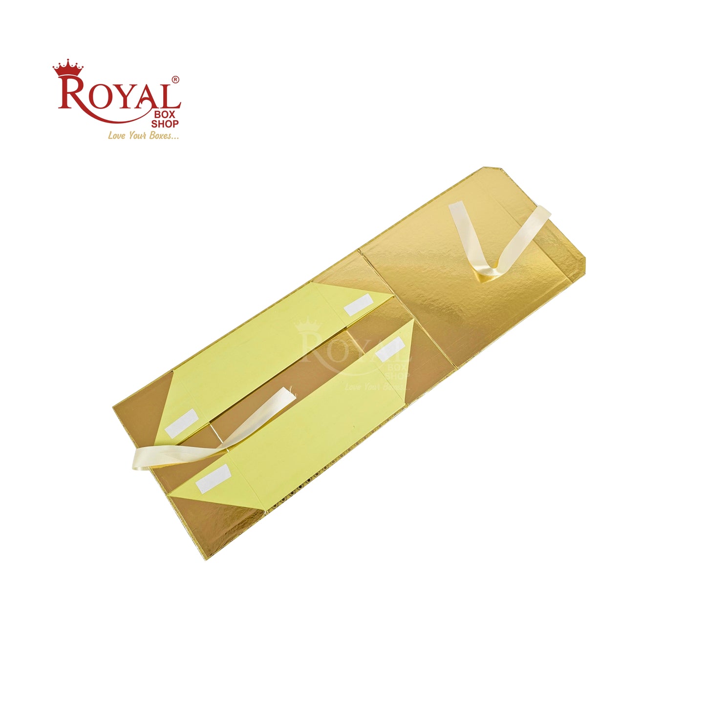 Royal Box Shop® Premium Rigid Gift Box I 9x9x3.5 Inch I Collapsible with Ribbon