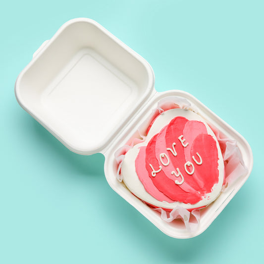 Bento Cake Boxes I 6x6x3 Inch I Korean Clamshell Take Away Boxes For Cake, Pie, Cupcake, Cookies, Muffin, Dessert & Brownie