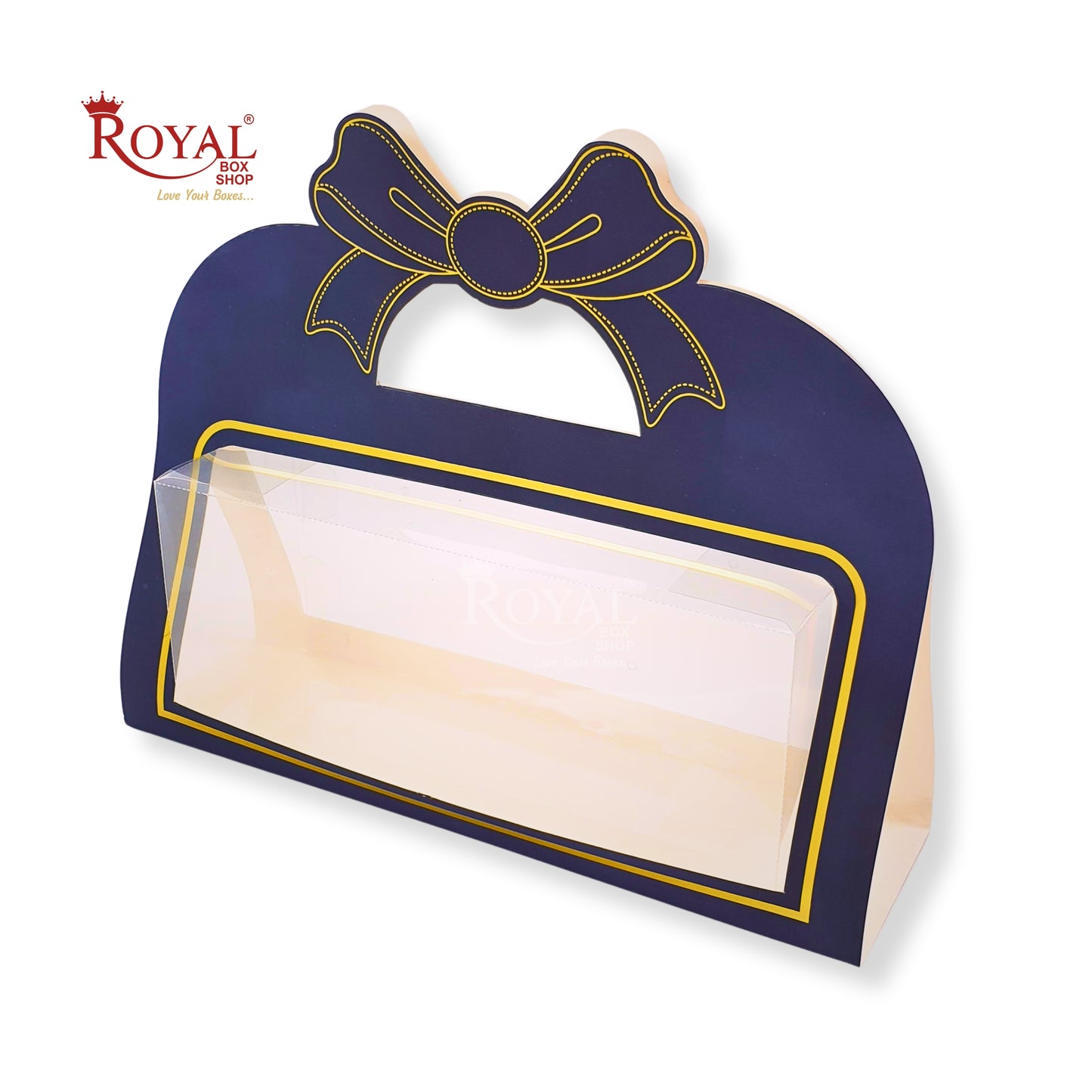 4" Inch Tube 3 Jar I Navy Blue Bow Hamper I 10x4.5x3.5 Inch