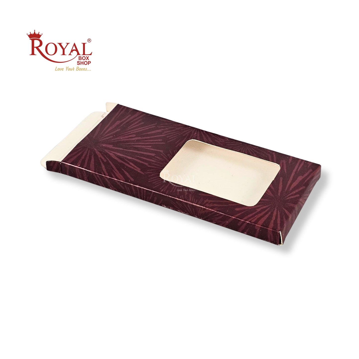 RoyalBoxShop® Chocolate Bar Box - Maroon - 5.5 x 2.5 x 0.25 Inches