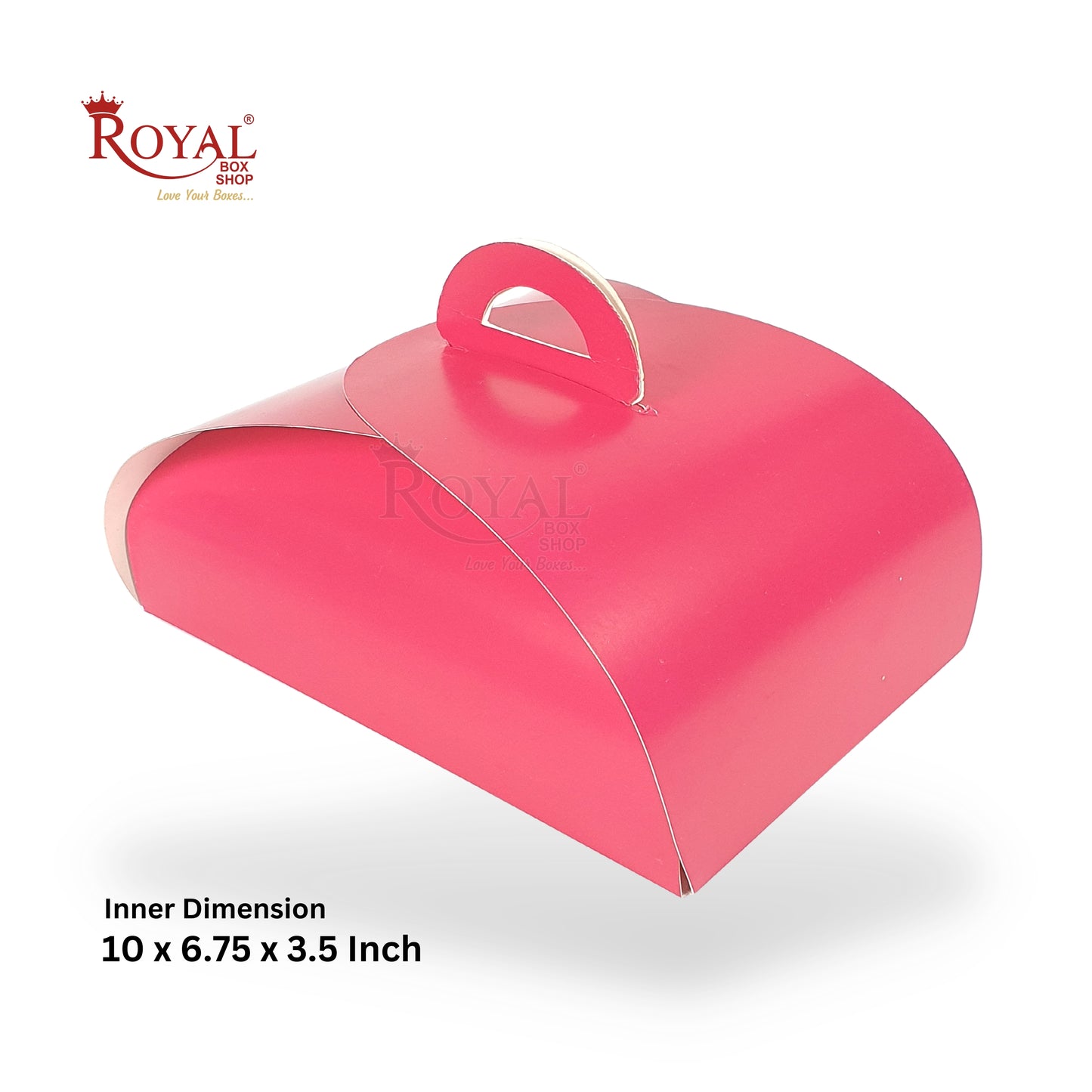 Dome CupCake Box with Handle I Megenta I 10x6.75x3.5" I Perfect for Cupcakes, Cookies & Return Favor Gifts Royal Box Shop
