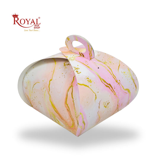 Dome Cake Box with Handle I Pink Marble Print I 8x8x7 Inch I Perfect for Cake & Cookies