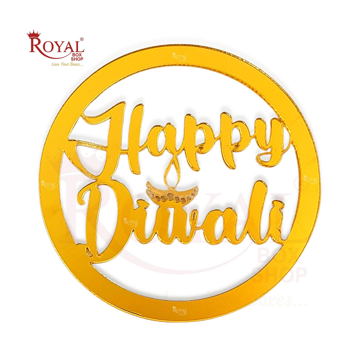 Happy Diwali Tags I Acrylic Golden I Gift Tags I Pack of 10 Gift Tags I Free Shipping 06 Royal Box Shop