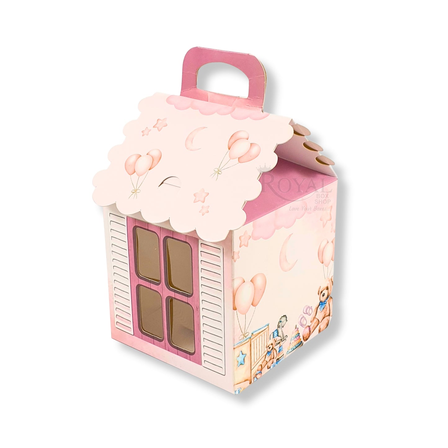 Hut Shape Gift Boxes I 4x4x4 Inch I Baby Pink I Perfect For Birthday, Return Favor, Baby Announcements Royal Box Shop