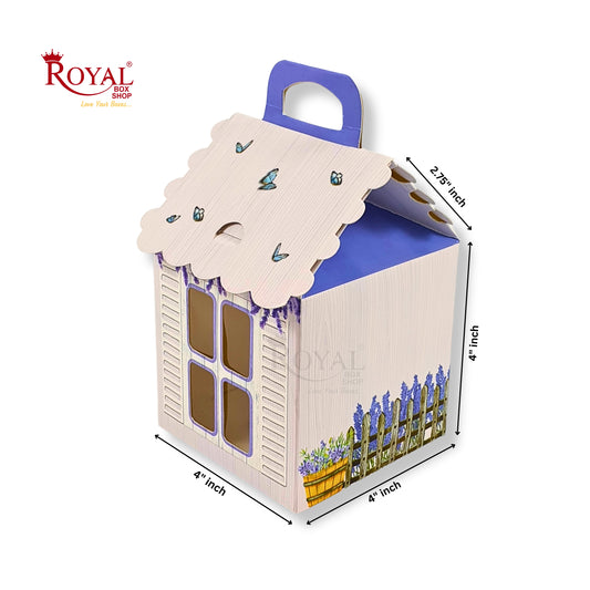 Hut Shape Gift Boxes I 4x4x4 Inch I Cottage Theme Lavender I Perfect For Birthday, Return Favor, Baby Announcements Royal Box Shop