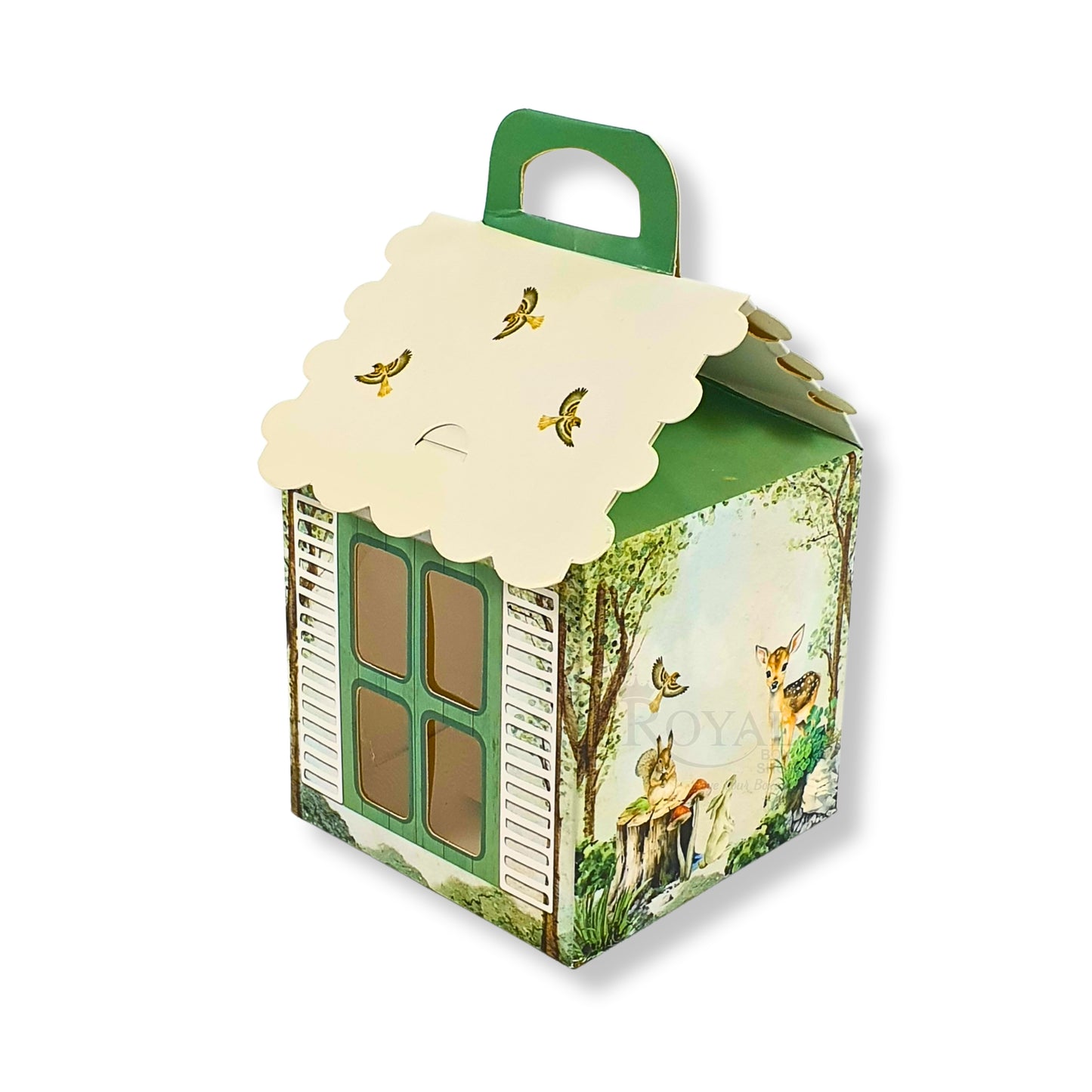 Hut Shape Gift Boxes I 4x4x4 Inch I Jungle Theme Green I Perfect For Birthday, Return Favor, Baby Announcements Royal Box Shop