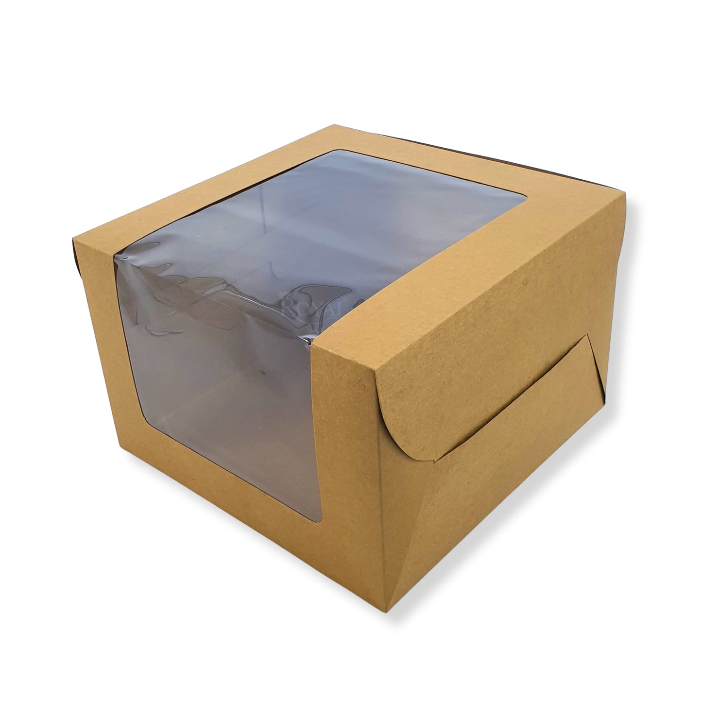 Tall Cake Box L-shape Window - 10"x10"x8"inches - Kraft