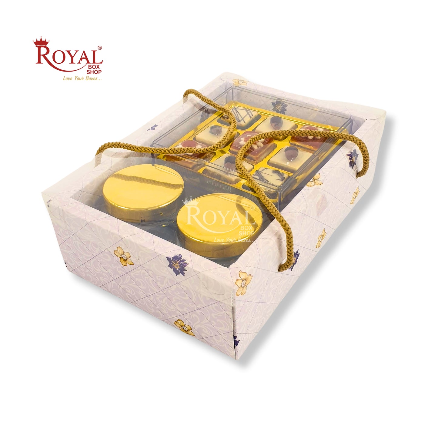 Premium Gift Hamper Bags with Transparent Lid I 10x6.75x3.5 inches I Lavender Color I Christmas Gifting, Party Gifts, Return favor Gifting