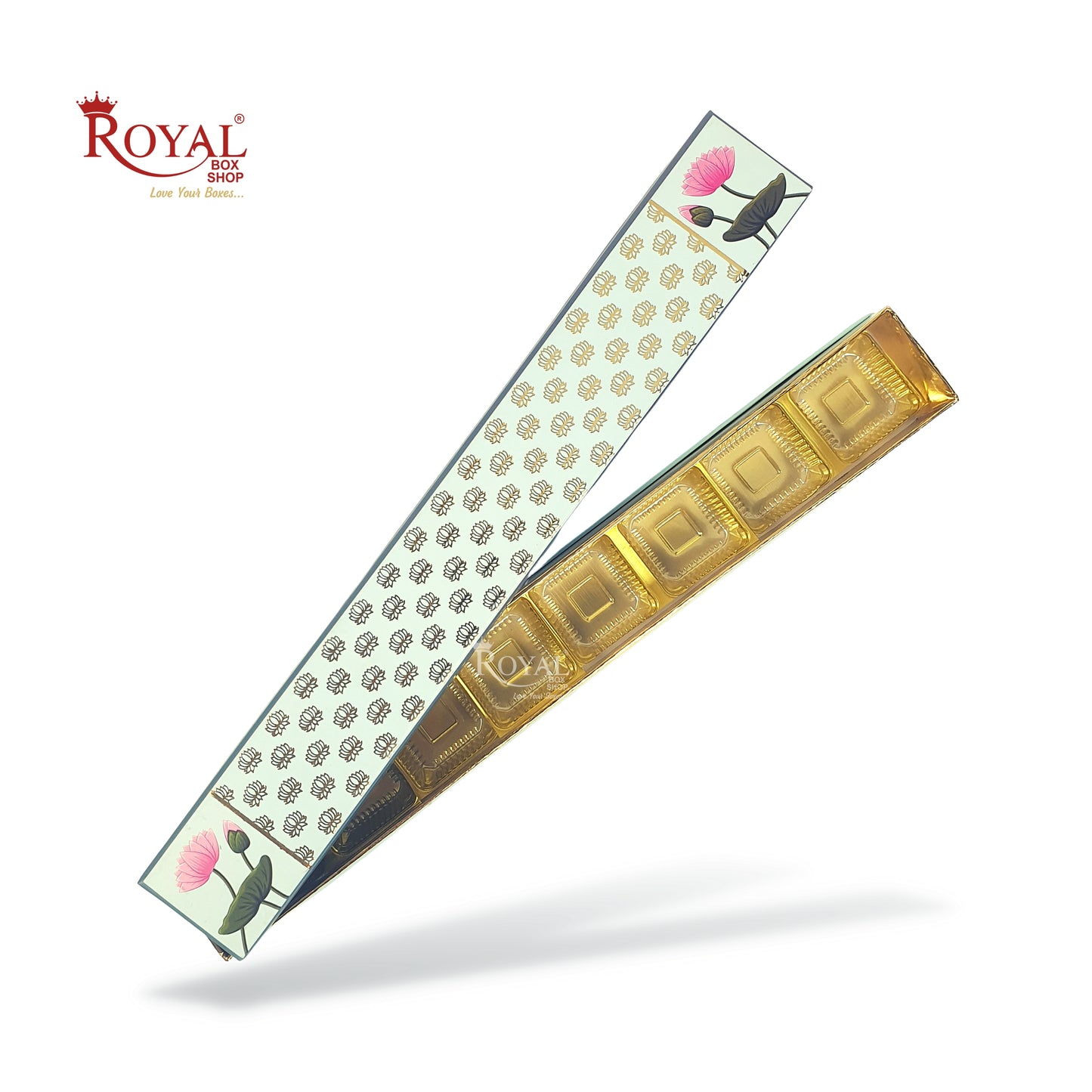 Long Sleek Sweets Rigid Box I Tulip Theme I Perfect Packaging for Sweets, Chocolates & Baklawa Royal Box Shop