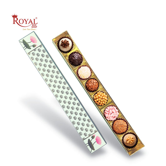 Long Sleek Sweets Rigid Box I Tulip Theme I Perfect Packaging for Sweets, Chocolates & Baklawa Royal Box Shop
