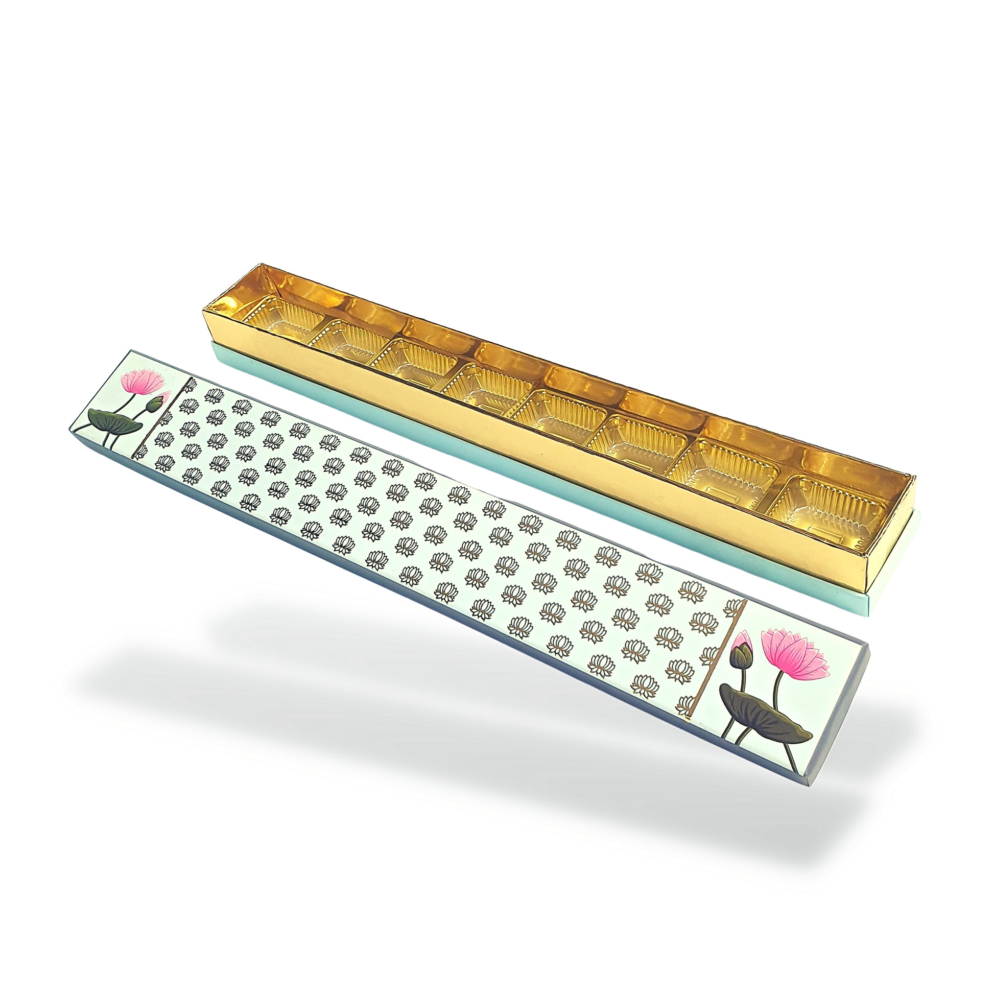 Long Sleek Sweets Rigid Box I Tulip Theme I Perfect Packaging for Sweets, Chocolates & Baklawa Royal Box Shop