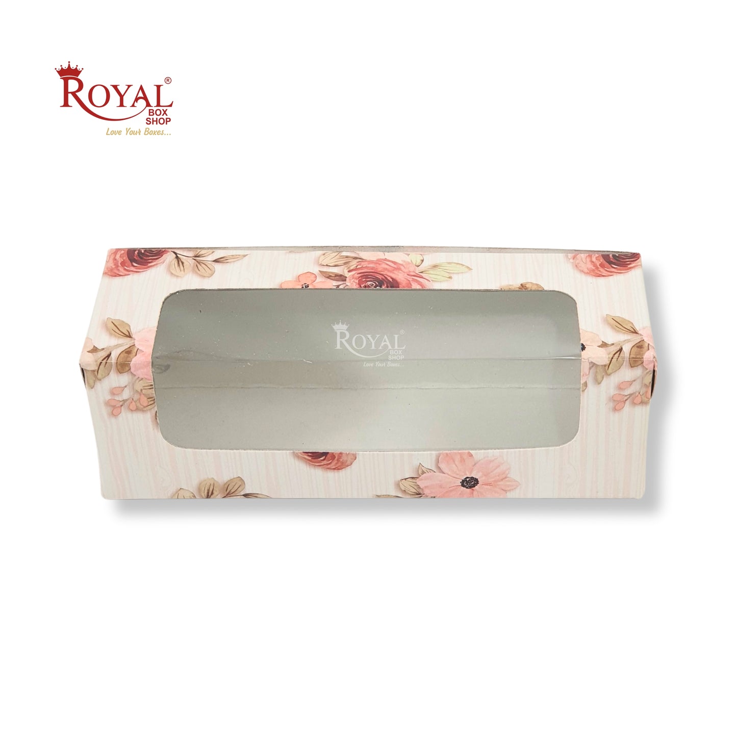 6pc Macarons Box | 6x2x2 Inch | Floral Print Orange