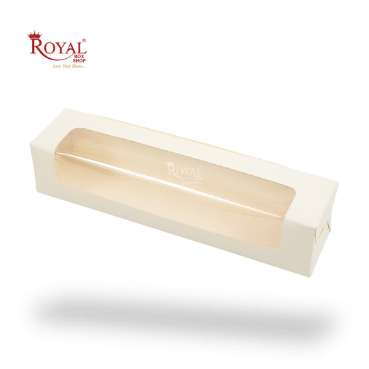 9pc Macarons Box | 9x2x2 Inches | White