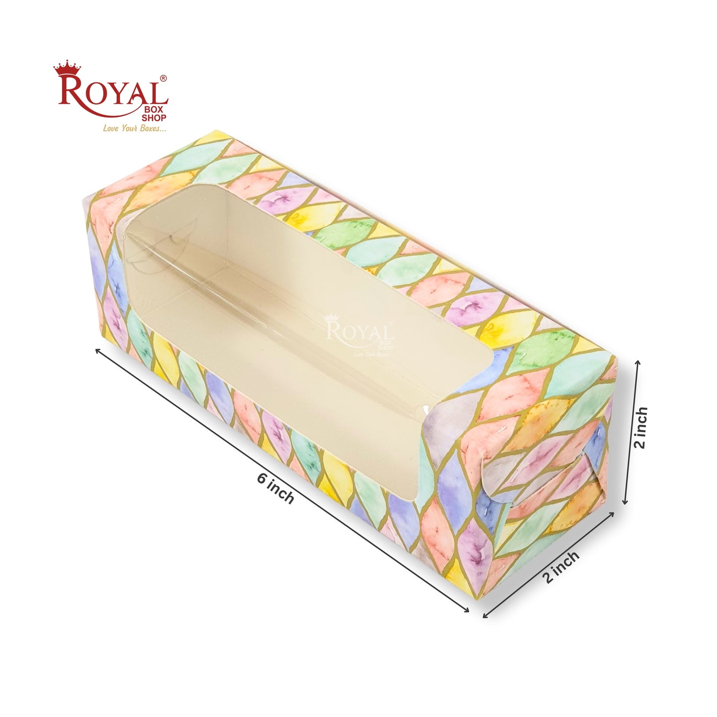 6pc Macarons Box | 6x2x2 Inch | Multicolor