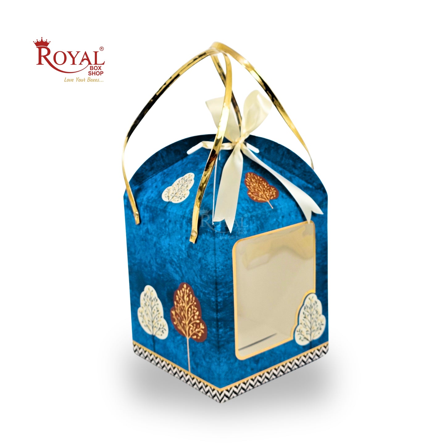 Premium Festive Gift Hamper Box I Hut Shape I RBF-01 D5 | 8.5x7.25x7.25 Inch | Royal Blue