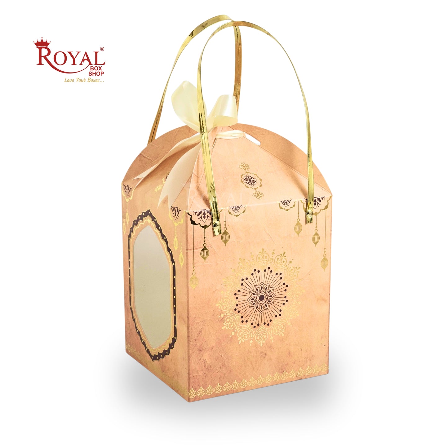 Premium Festive Gift Hamper Box I Hut Shape I RBF-01 D7 | 8.5x7.25x7.25 Inch | Mandala Theme