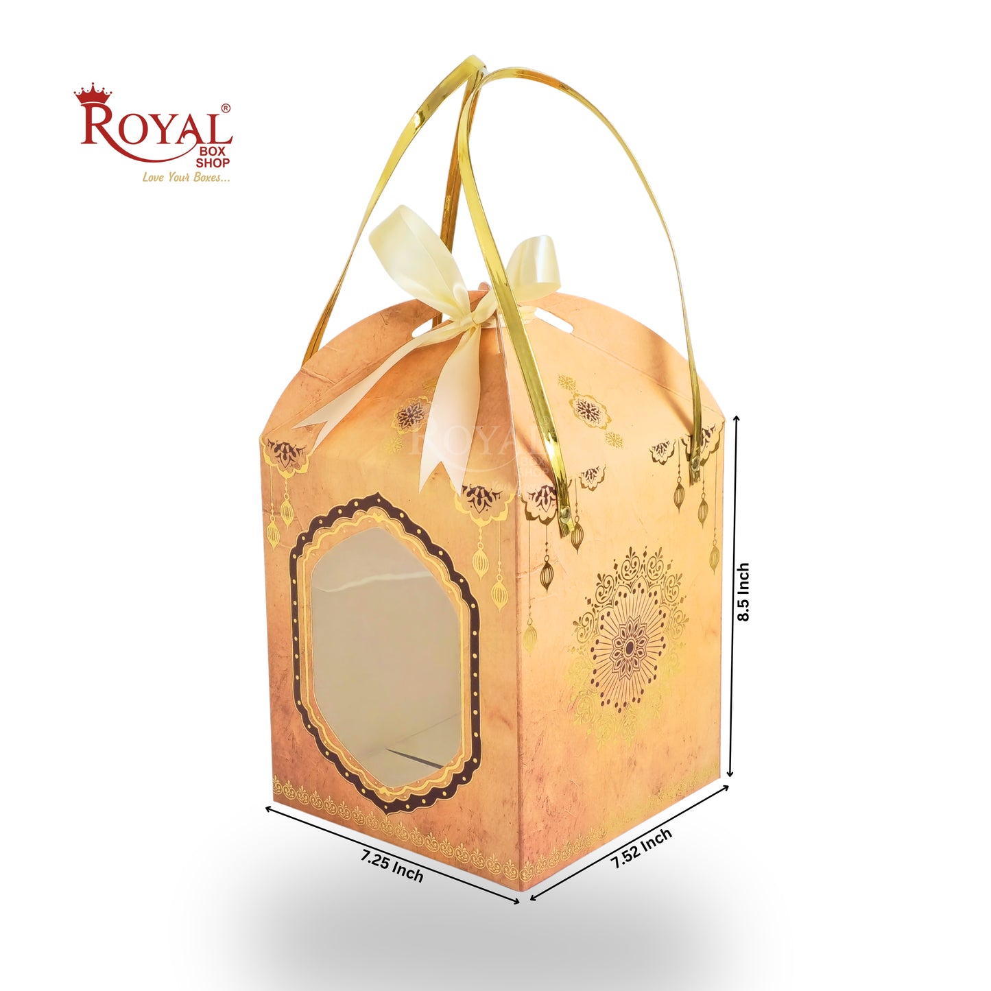 Premium Festive Gift Hamper Box I Hut Shape I RBF-01 D7 | 8.5x7.25x7.25 Inch | Mandala Theme
