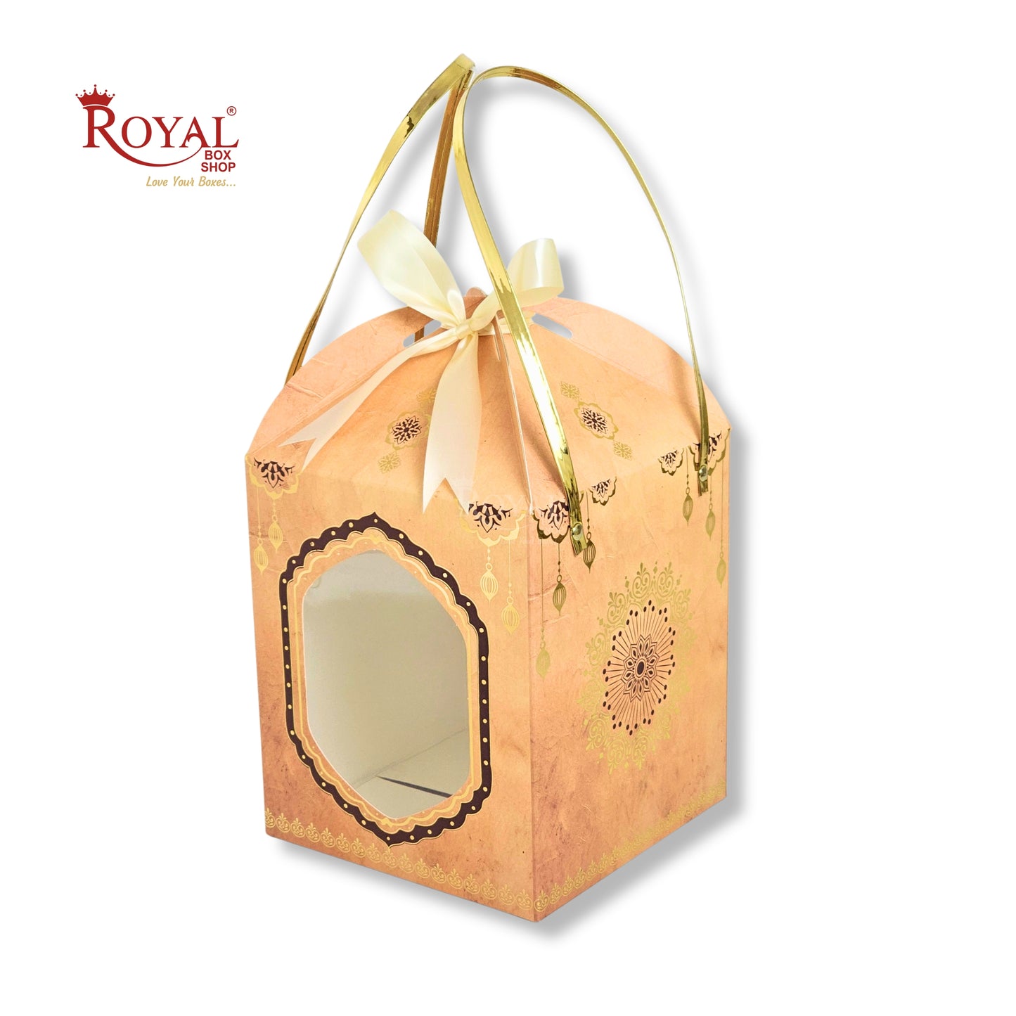 Premium Festive Gift Hamper Box I Hut Shape I RBF-01 D7 | 8.5x7.25x7.25 Inch | Mandala Theme