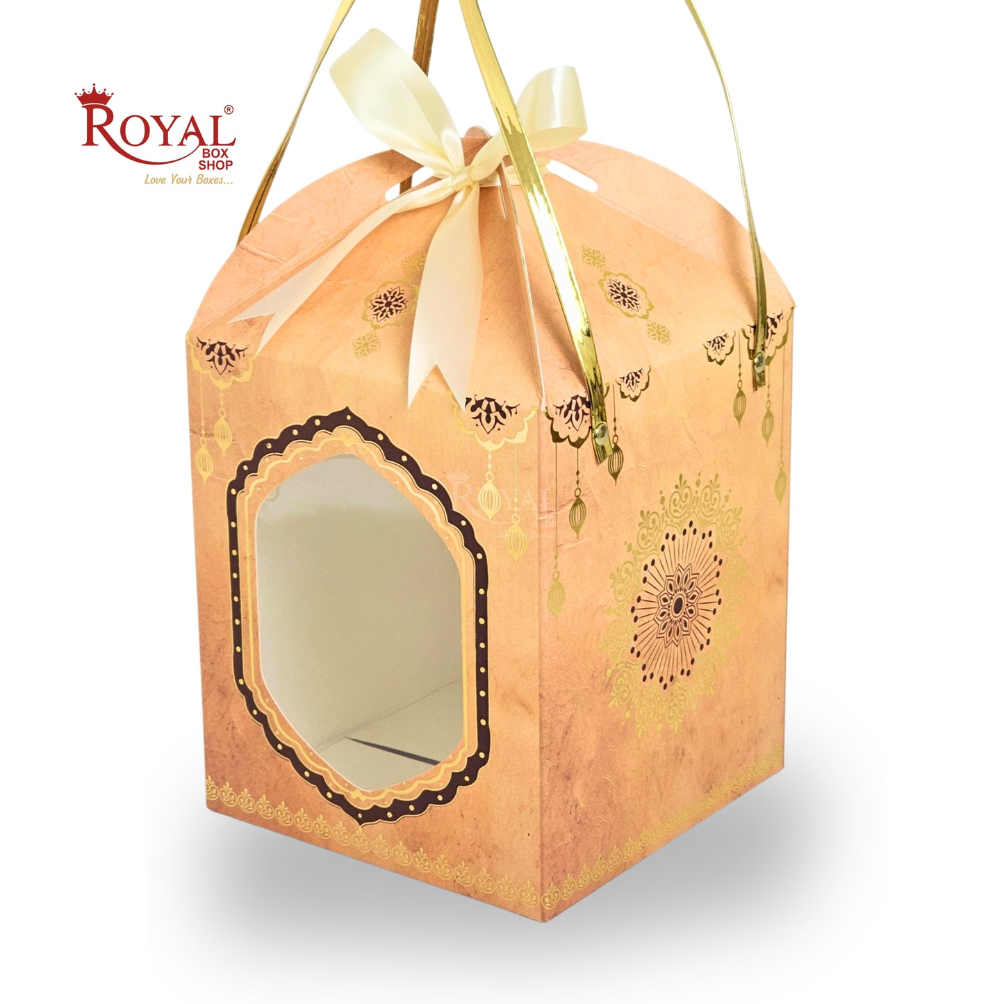 Premium Festive Gift Hamper Box I Hut Shape I RBF-01 D7 | 8.5x7.25x7.25 Inch | Mandala Theme