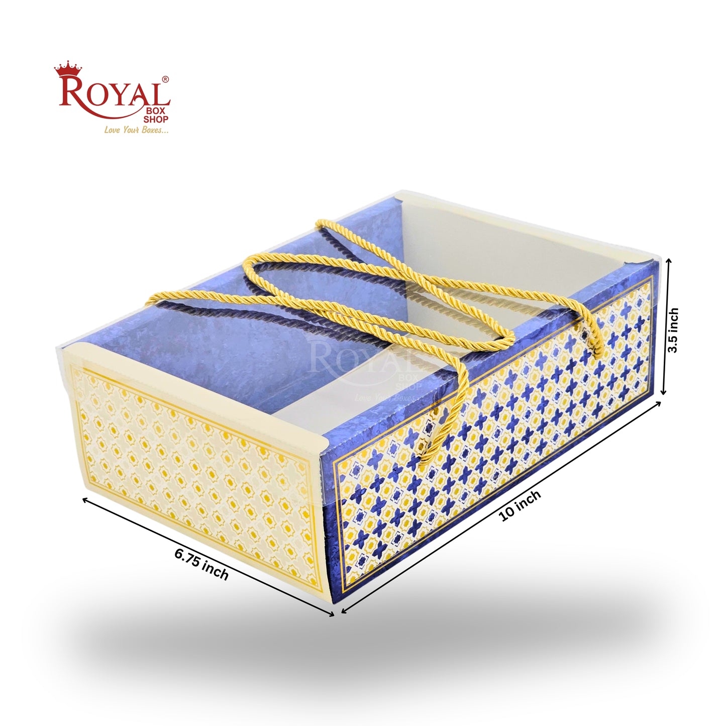 Premium Gift Hamper Bags with Transparent Lid | 10x6.75x3.5 inches | RBF-22 D1 | Christmas Gifting, Party Gifts, Return favor Gifting