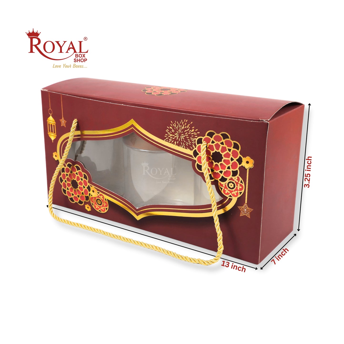 Jumbo Gift Hamper Bags I RBF-25 D2 I 12.5x6.25x4.25 Inch I Red I For Christmas Gifting, Party Gifts, Return favor Gifting