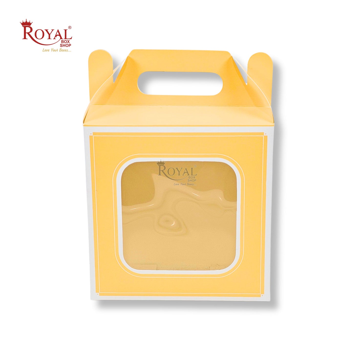 Royal Box Shop® Window Gift Hamper Box I 10x10x4 Inch I Corn Yellow | RBF 2614