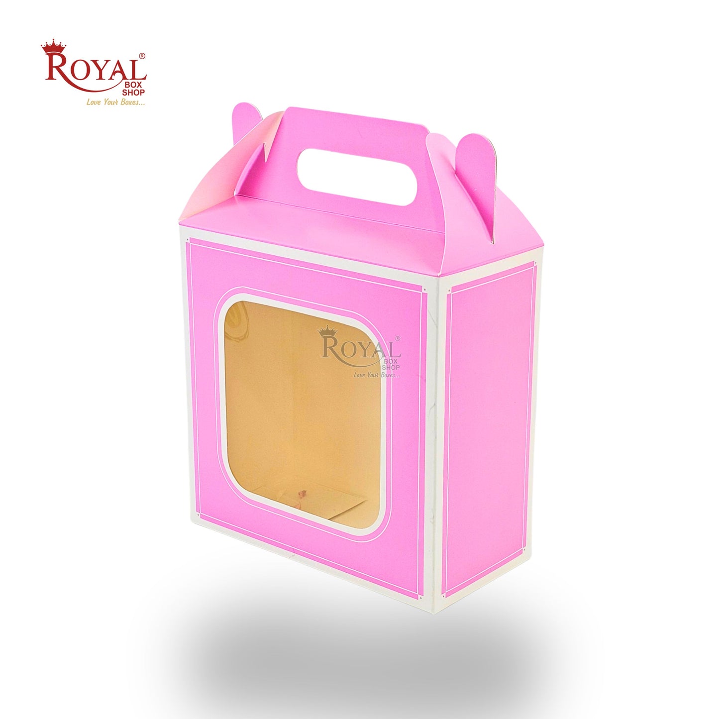 Royal Box Shop® Window Gift Hamper Box I 10x10x4 Inch I Pink | RBF 2614