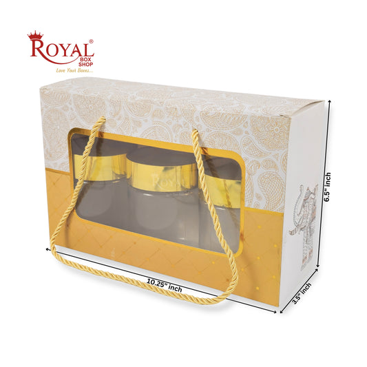3 Pet Jar Gift Hamper Bags I RBF-31 D2 I Perfect for Diwali Gifting, Party Gifts, Return favor Gifting