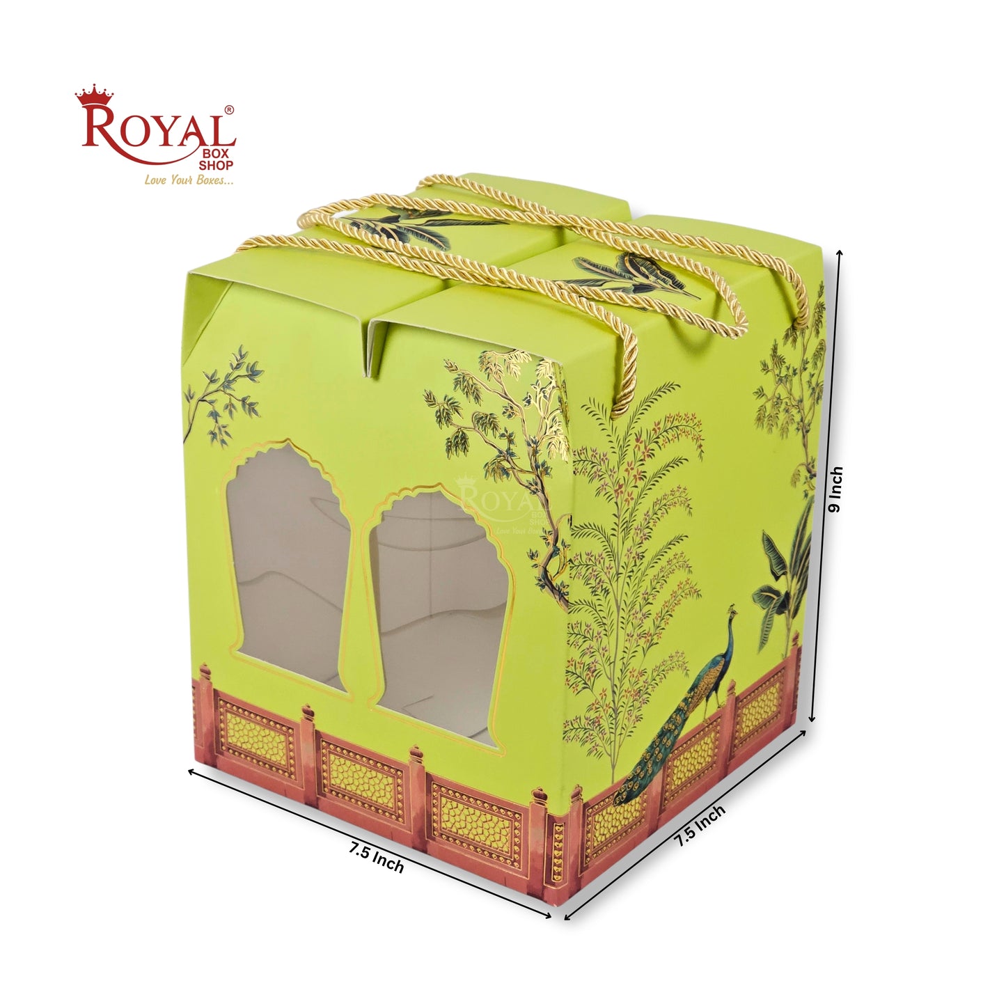 Premium Gift Hamper Box | RBF-42 D1 | 9x7.5x7.5 Inch | Pichwai Peacock Theme