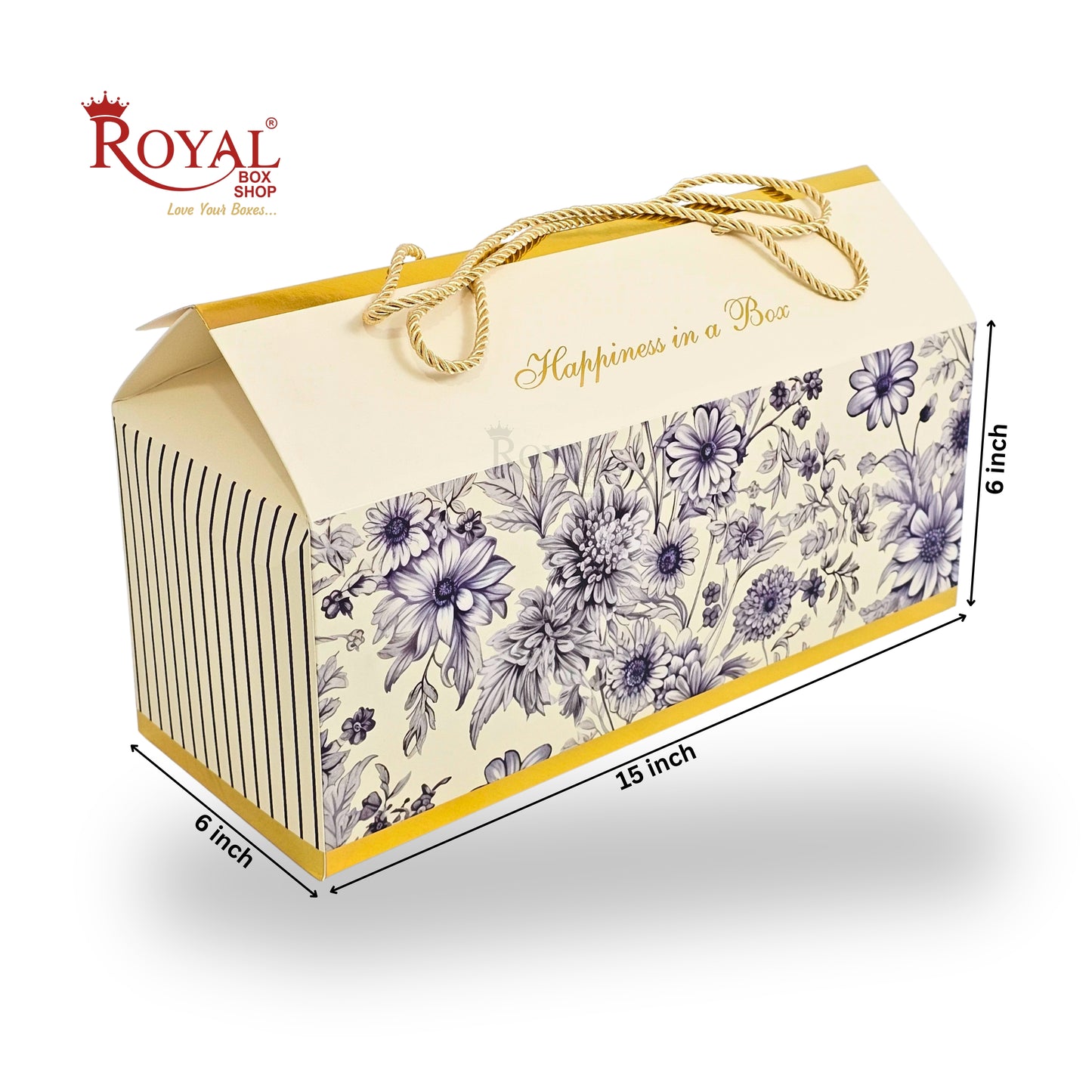 Royal Box Shop® Designer Floral Festive Gift Hamper Box | RBF-43 D2 | 15x6x6 Inch