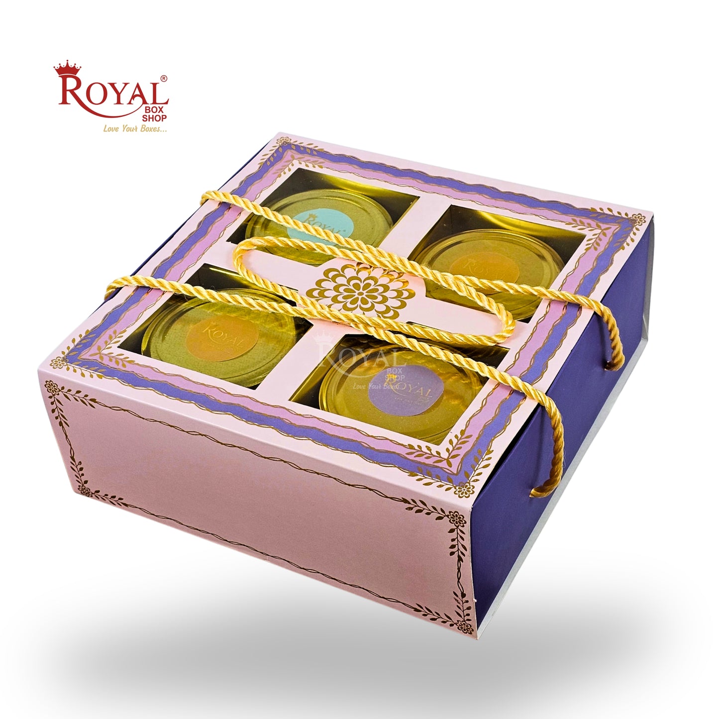 Royal Box Shop® 4 Jar Dry Fruit Gift Box I RBF-44 D1 I Packaging Only