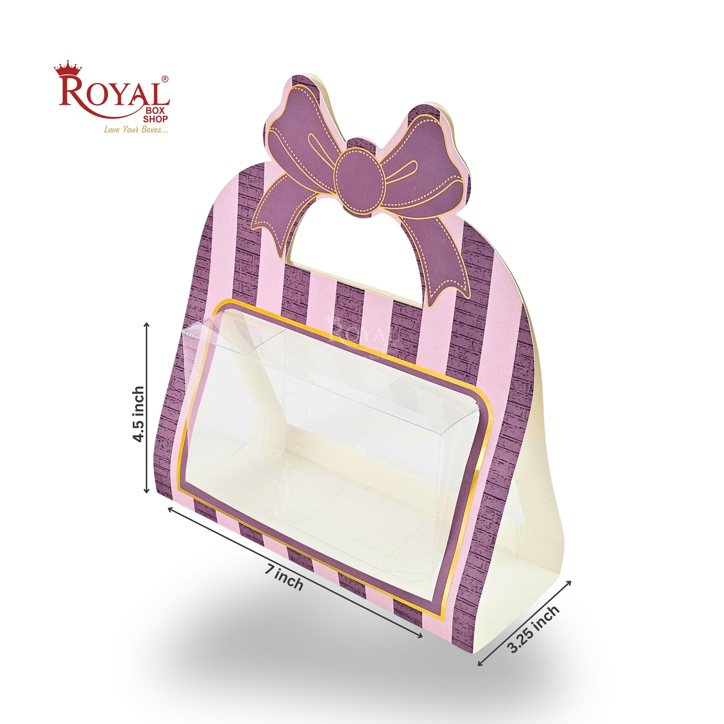 2 Jar Hamper Box With Bow Shape Handle | RBF-47 D1 | 7x4.5x3.25 Inch | Purple