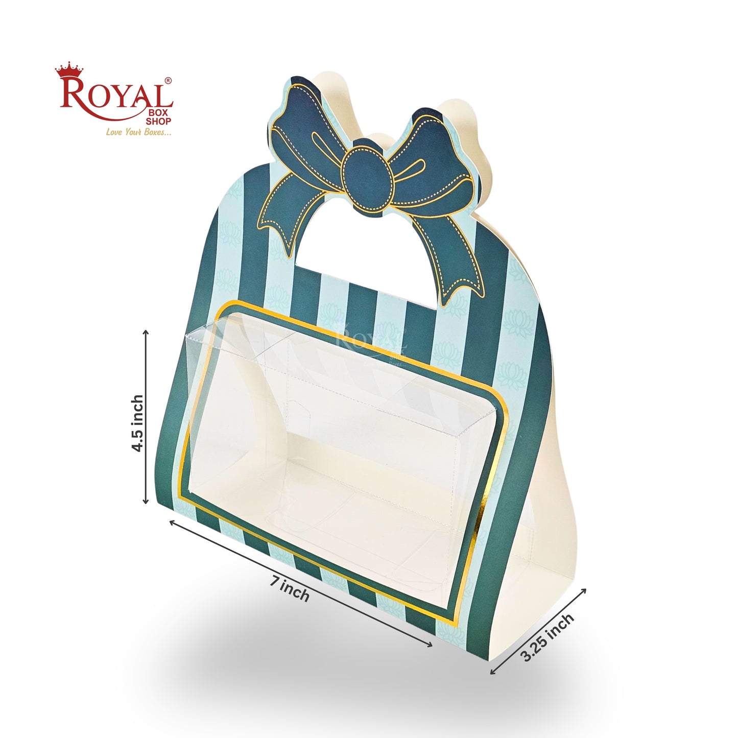 2 Jar Hamper Box With Bow Shape Handle | RBF-47 D2 | 7x4.5x3.25 Inch | Green