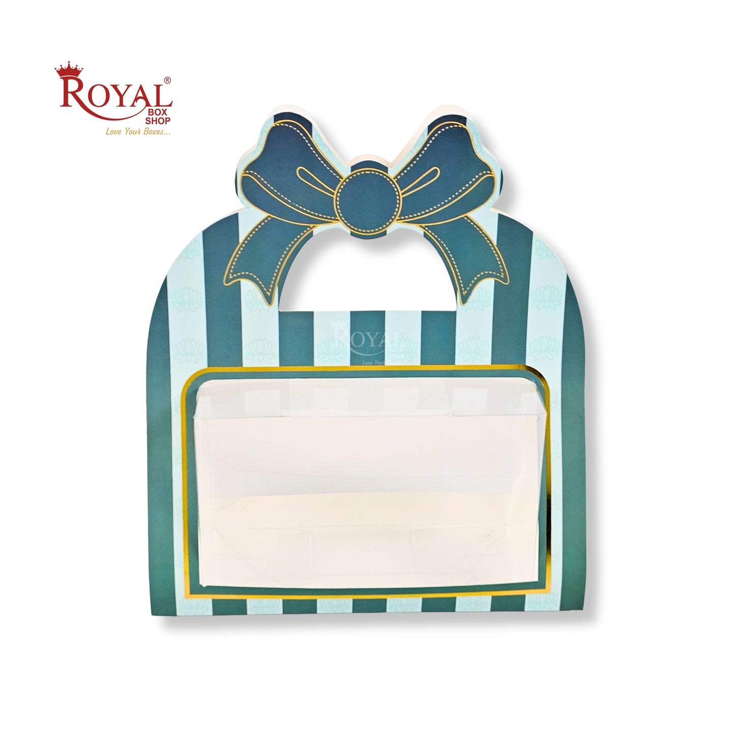 2 Jar Hamper Box With Bow Shape Handle | RBF-47 D2 | 7x4.5x3.25 Inch | Green