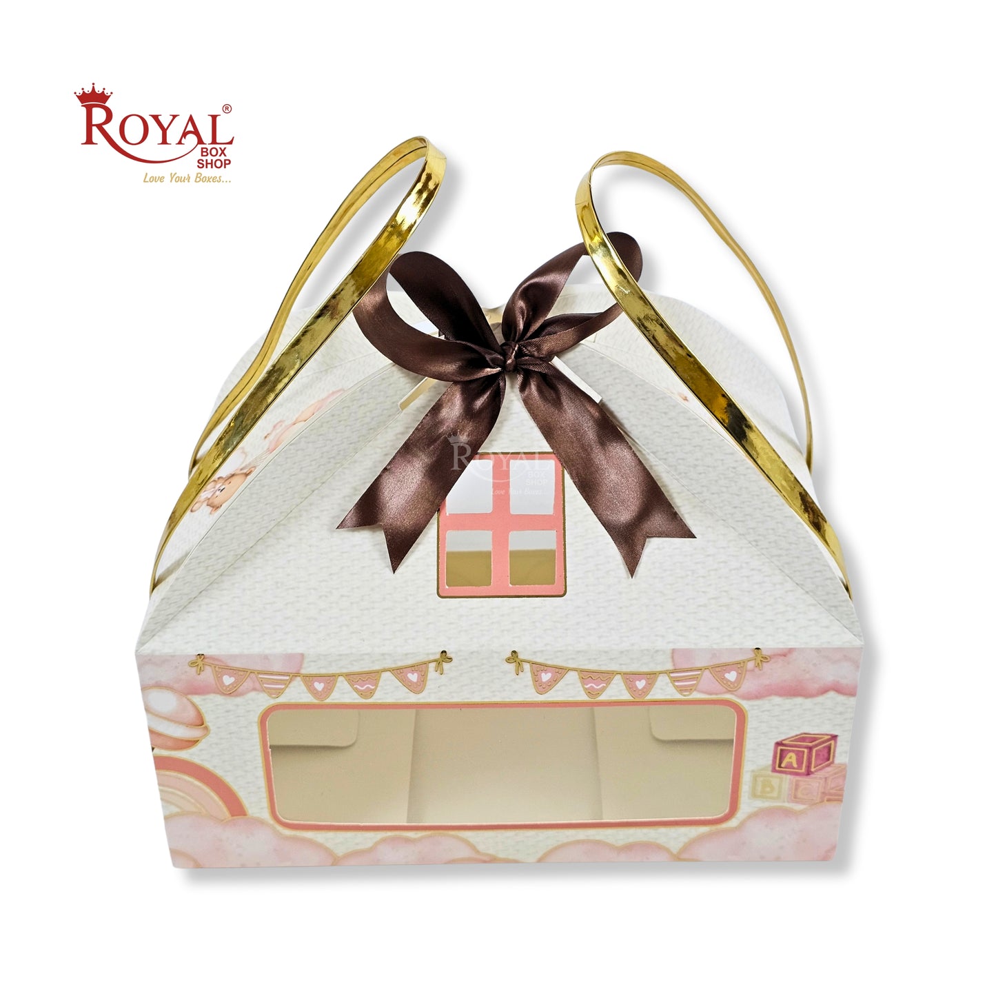 Baby Pink Hut Gift Boxes | RBF-54 D1 | 9.5x6.5x4 Inch