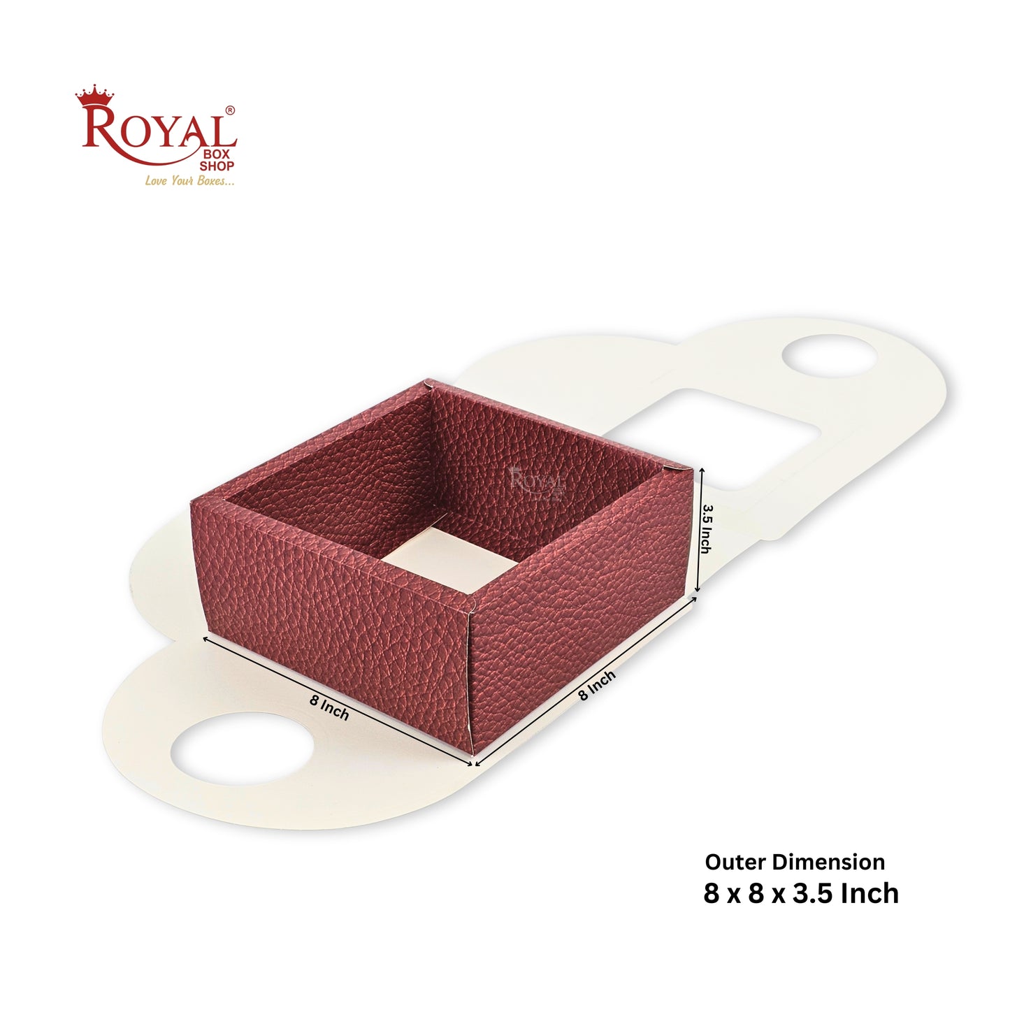 Heart Shape Valentine Gift Box | RBF-64 D1 | 13x13x3.5 Inch | Red Leather Texture Finish