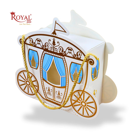 Baby Boy Themed Carriage Gift Box I RBF-39 I Blue with Gold Accents I Perfect for Birthdays & Baby Showers