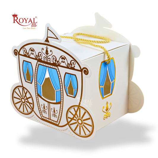 Baby Boy Themed Carriage Gift Box I RBF-40 I Blue with Gold Accents I Perfect for Birthdays & Baby Showers