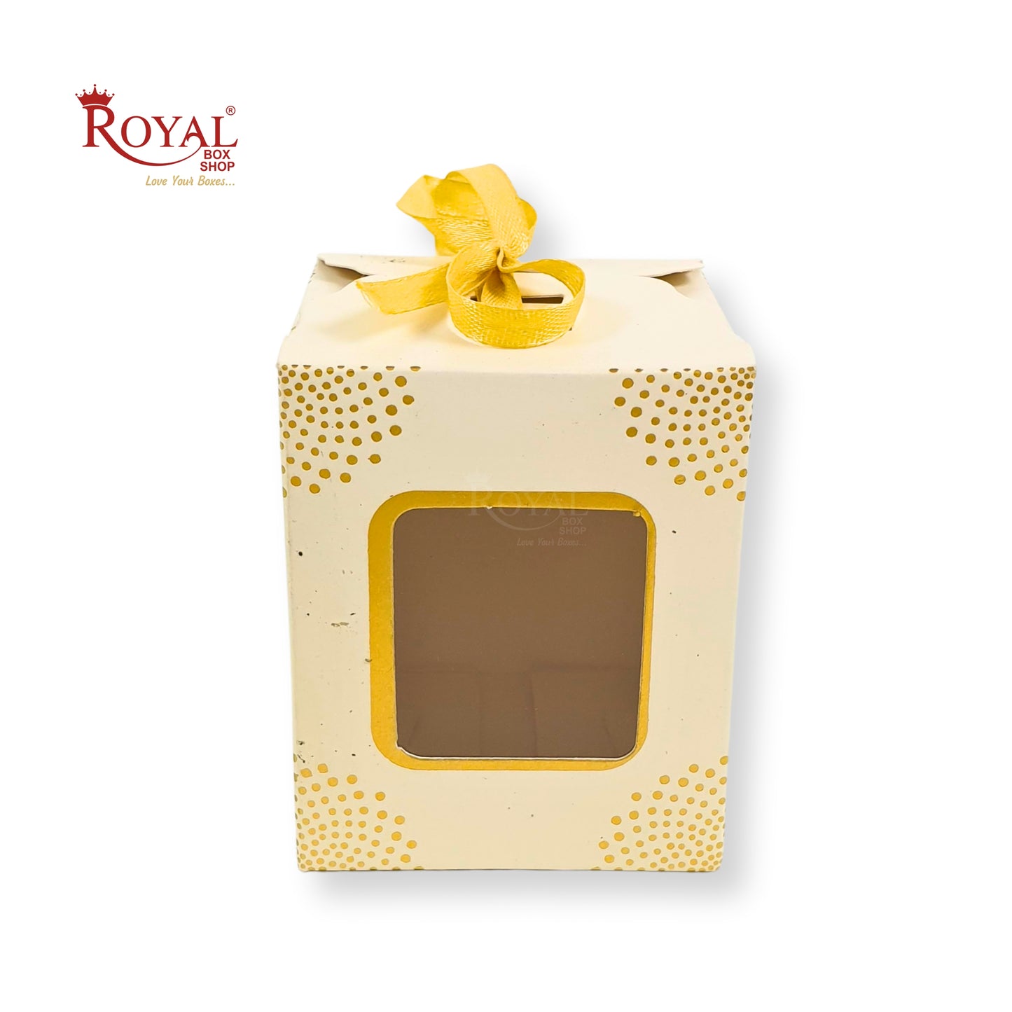 Premium Gift Box| RCF-06 | 3x2.5x2.5 inches | White With Golden Leafing