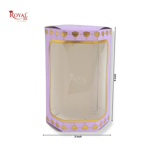 Cookies Box with Window I RCF-08 D2 I Size 5x3x3 inches I Purple with flower  leafing