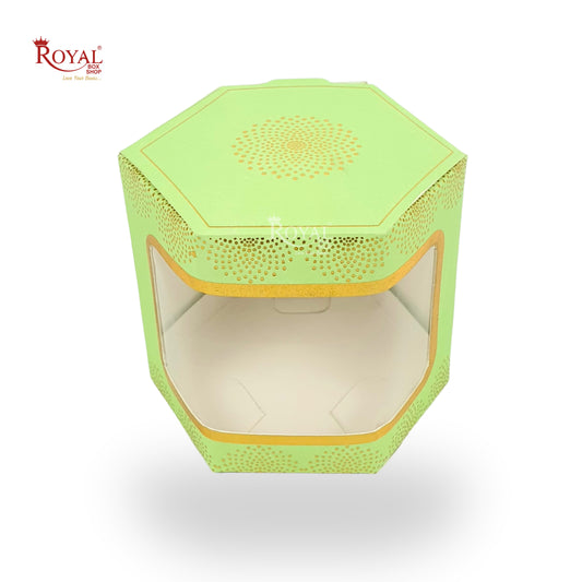 Cookies Box with Window I RCF-07 D1 I Green I 3x3x3 inches