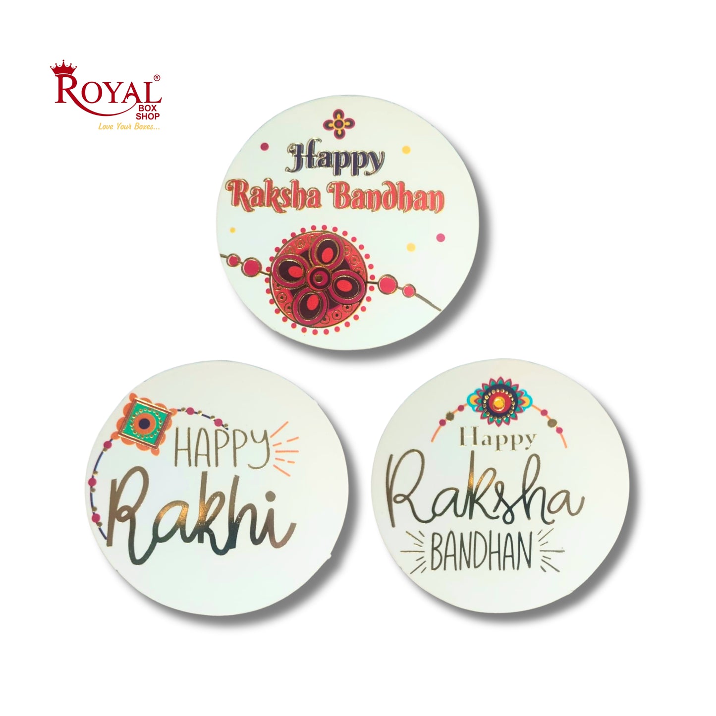 Rakhi Tags | Round Shape | Mix Color | Pack of 50 Gift Tags | Free Shipping