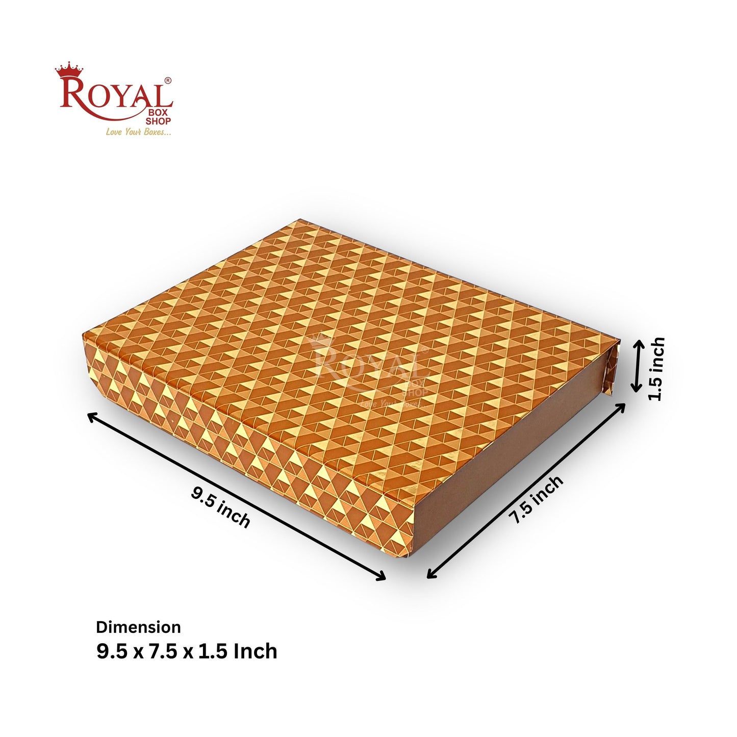 Rigid Chocolate Boxes 20 Cavity With Magnetic Flap I Brown with Gold Foiling I 9.5 X 7.5 X 1.5 Inch I Kappa Boxes Royal Box Shop
