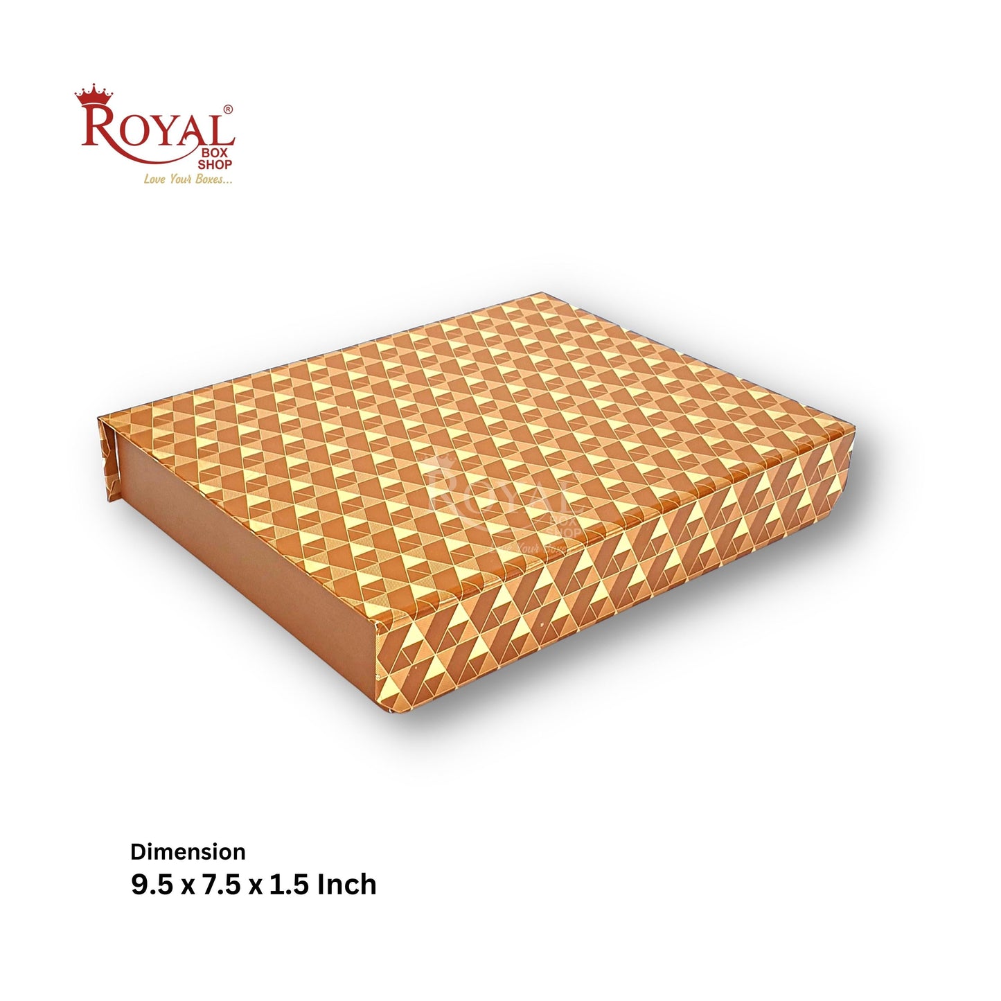 Rigid Chocolate Boxes 20 Cavity With Magnetic Flap I Brown with Gold Foiling I 9.5 X 7.5 X 1.5 Inch I Kappa Boxes Royal Box Shop