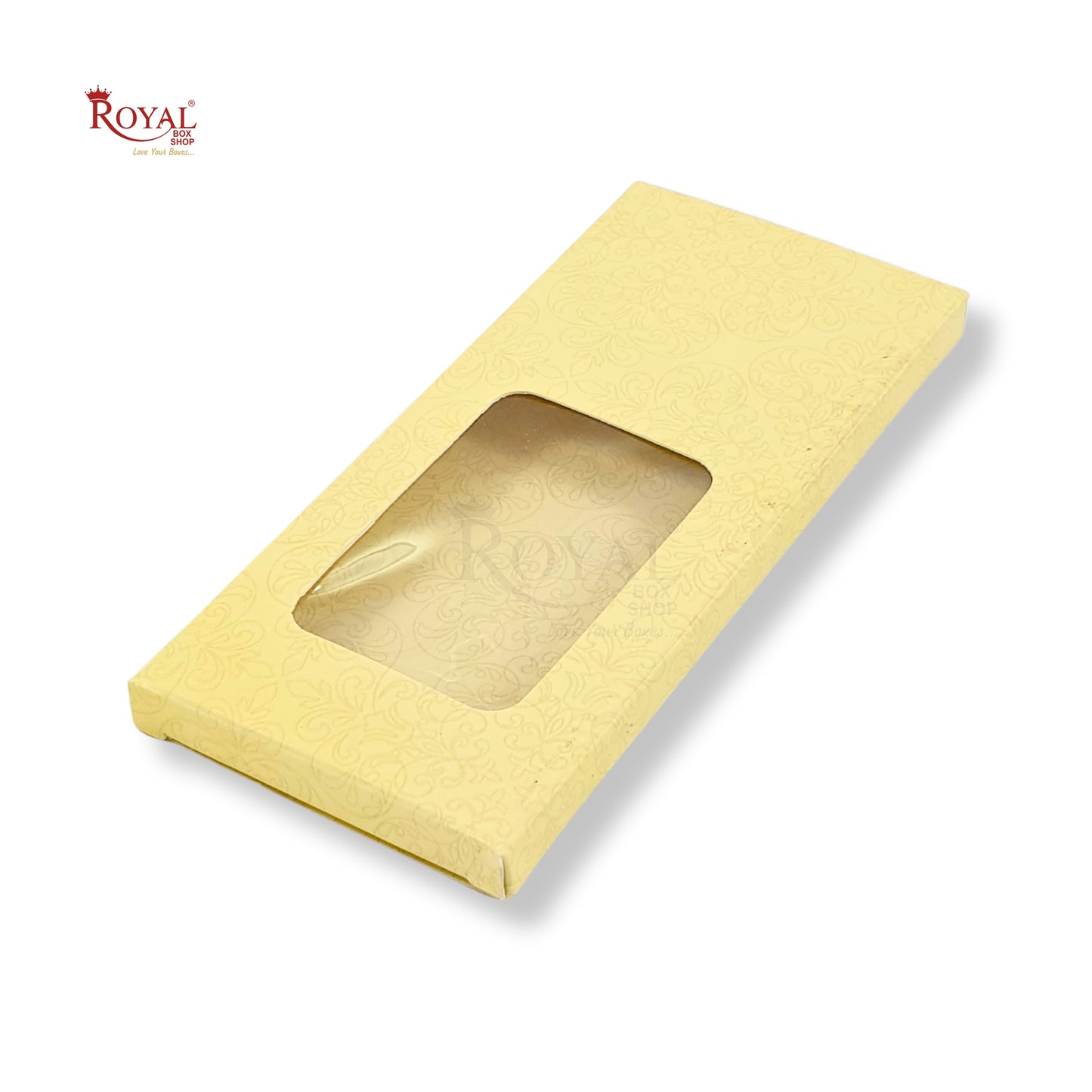 RoyalBoxShop® Chocolate Bar Box - Yellow - 5.5 x 2.5 x 0.25 Inches Royal Box Shop