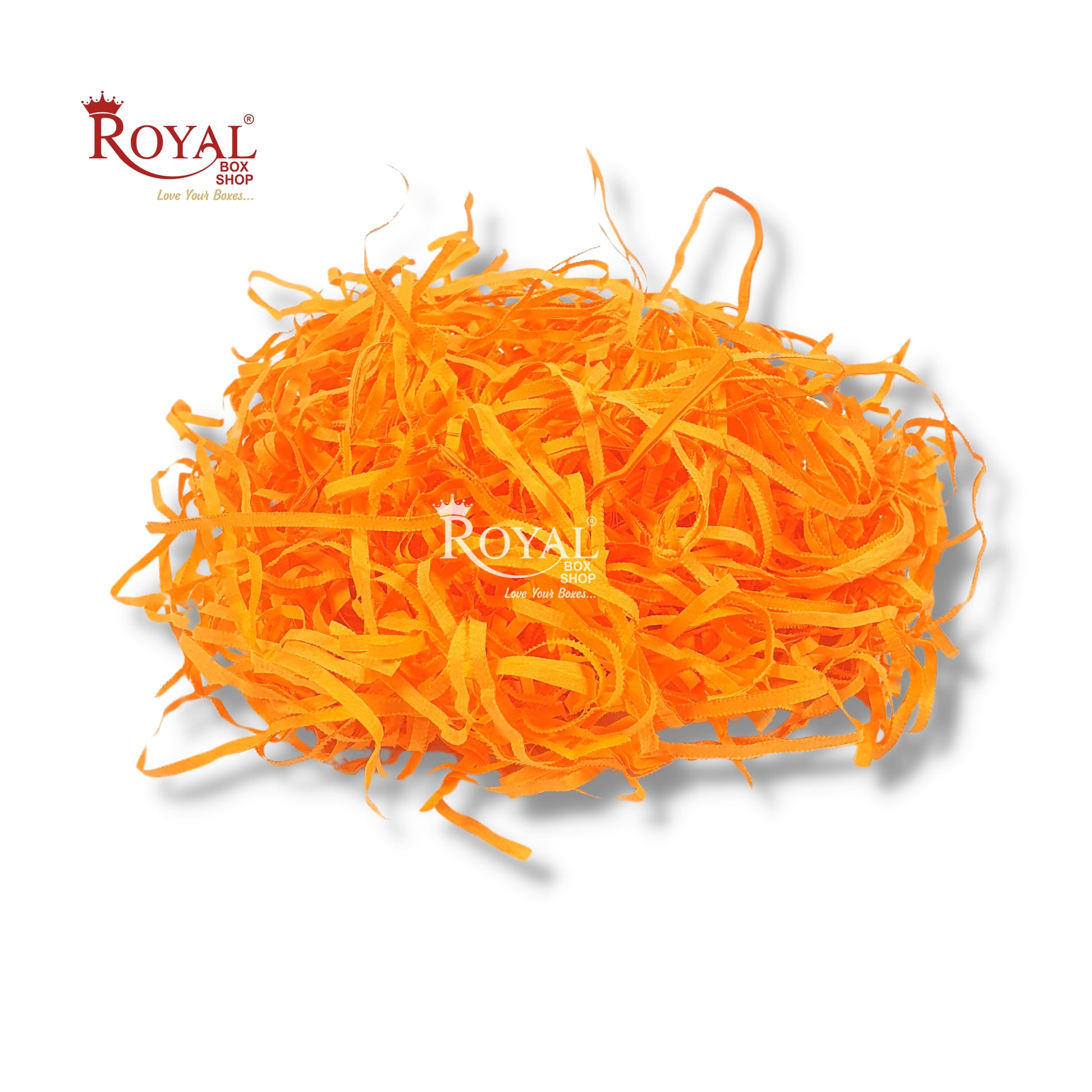 RoyalBoxShop® Premium Shredded Paper for Gift Packing (100g) I Orange Royal Box Shop