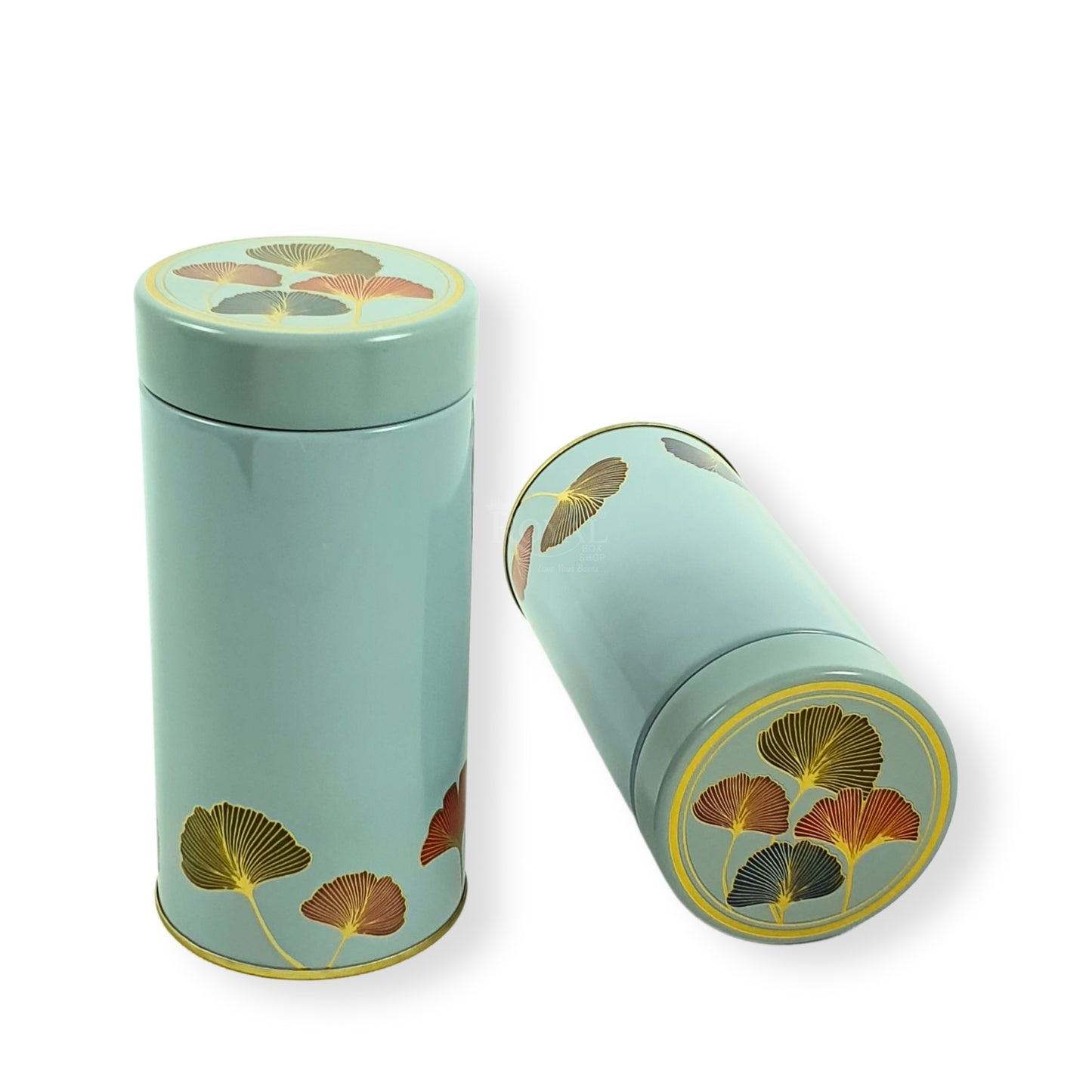 Premium Tin Jars I 6"x3" Inches I Blue With Golden Leafing