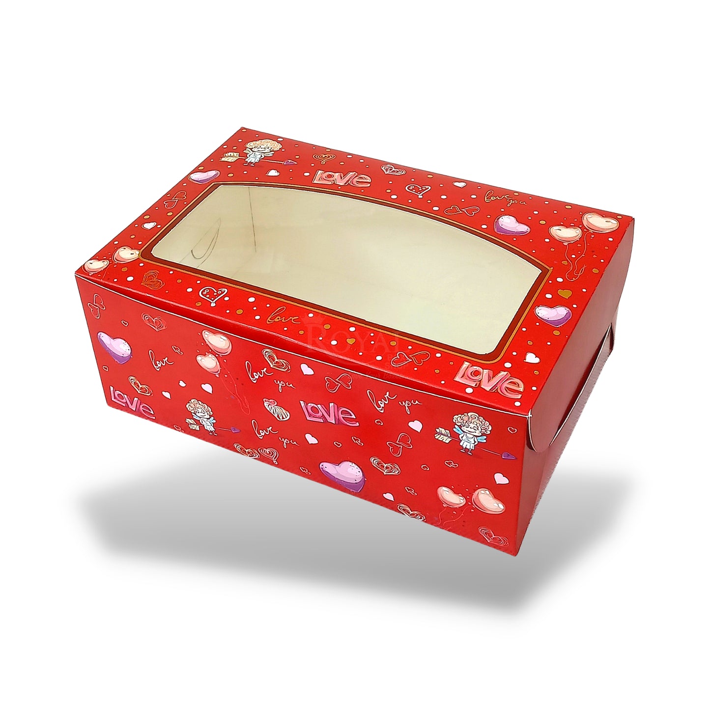 6 Cupcake Valentine Theme Box | Size 10x6.57x3.5" Inch | Red Color | B2B